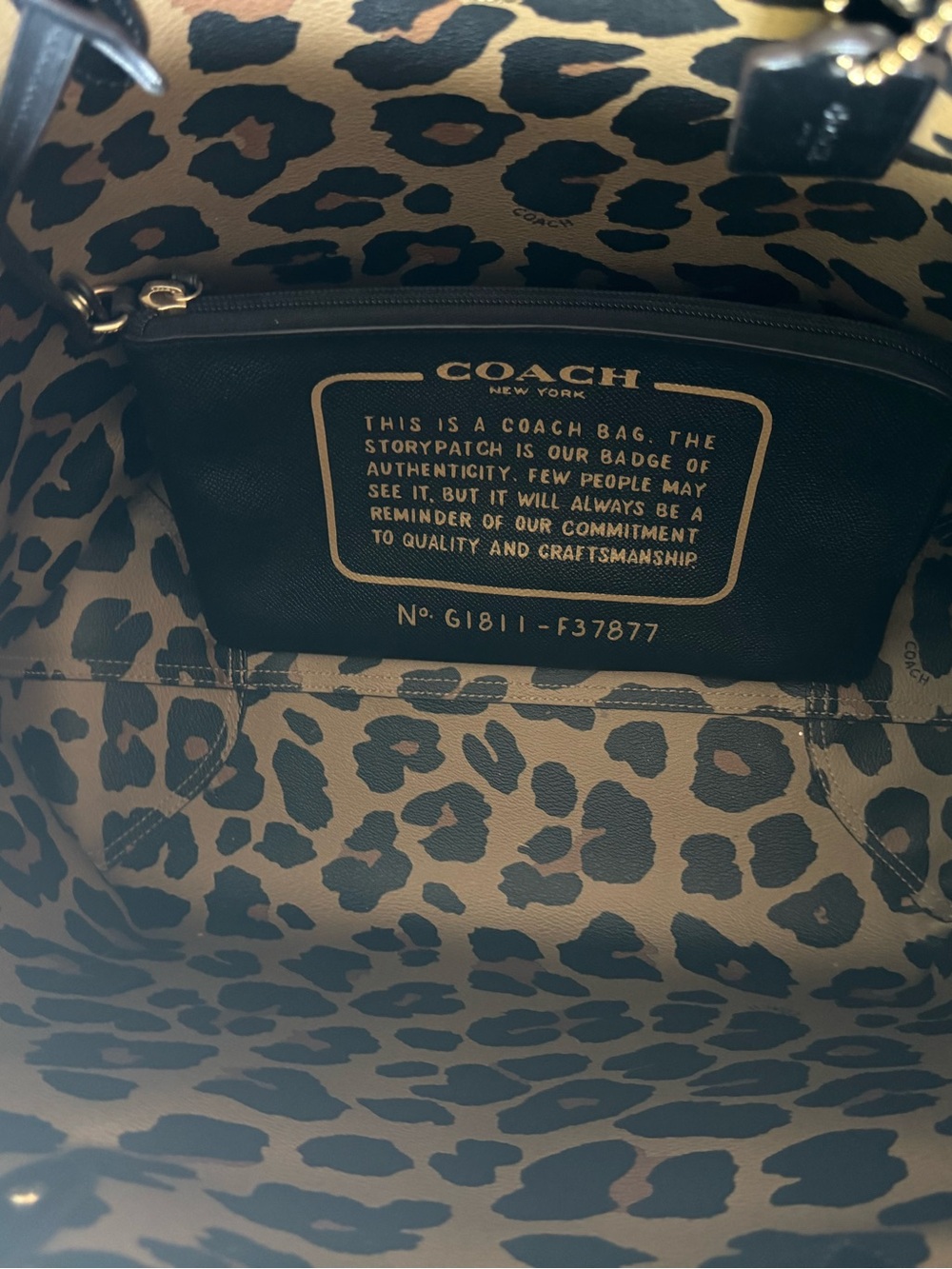 Coach Black Leather Tote with Gold Logo and Hardware - Picture 3 of 7